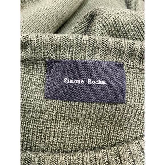 Simone Rocha 'Button-Detailed' Green Wool Sweater Size S - Picture 4 of 5